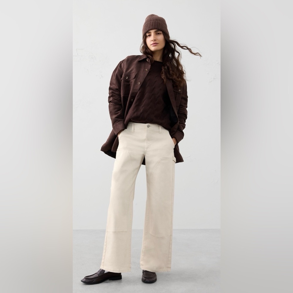 Banana Republic SZ 33 x 30 Ecru Carpenter  Double Knee Trousers Jeans NEW